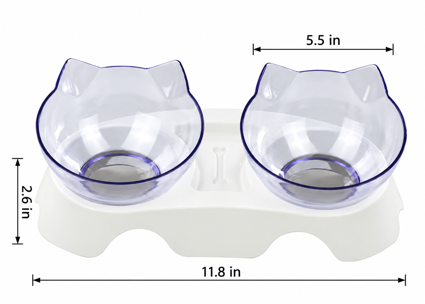 Elevated Pet Double Food Bowl Cervical Protection Stand
