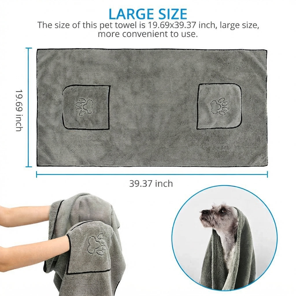 Super Absorbent Large Pet Bathrobe Bath Towel