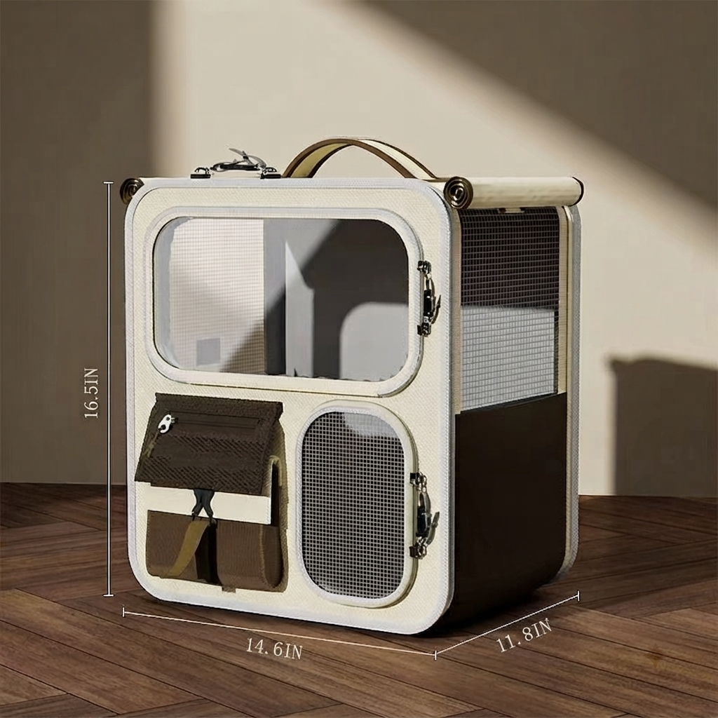 Large-Capacity Luggage-Style Pet Carrier With Multifunctional Backpack Design
