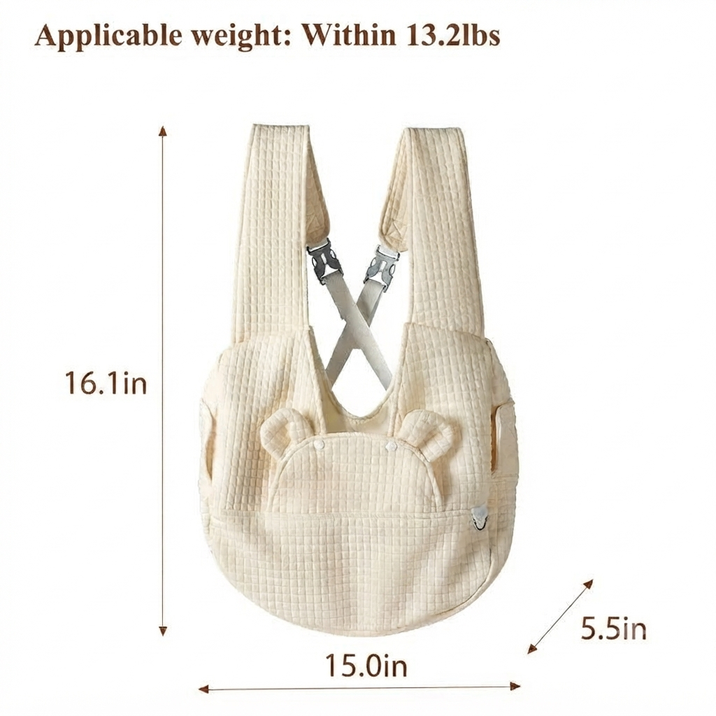 Breathable Pet Backpack Carrier With Comfortable Cross Design Travel